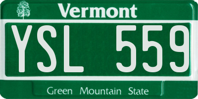 VT license plate YSL559