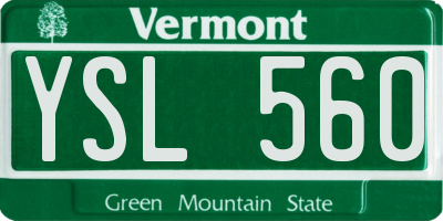 VT license plate YSL560
