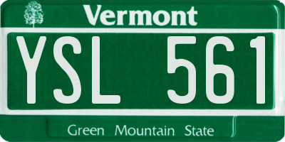 VT license plate YSL561