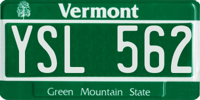 VT license plate YSL562