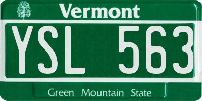 VT license plate YSL563