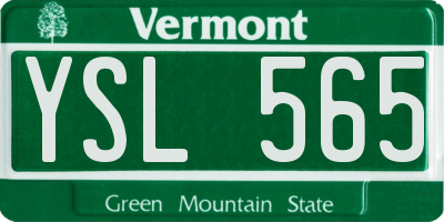 VT license plate YSL565