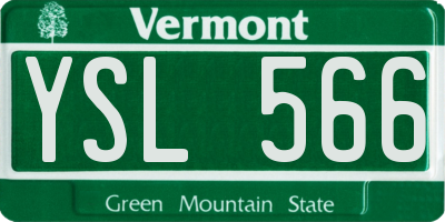 VT license plate YSL566