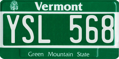 VT license plate YSL568