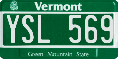 VT license plate YSL569