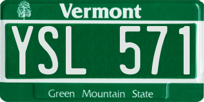 VT license plate YSL571