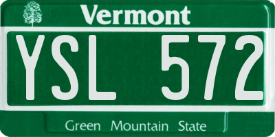 VT license plate YSL572
