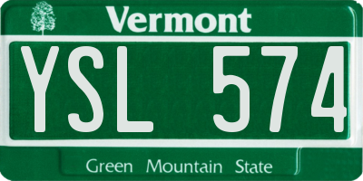 VT license plate YSL574