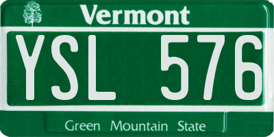 VT license plate YSL576