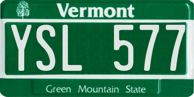 VT license plate YSL577