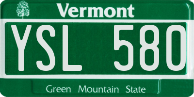 VT license plate YSL580