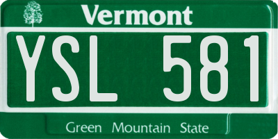 VT license plate YSL581
