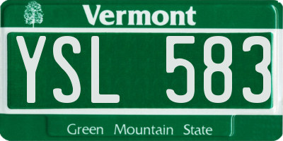 VT license plate YSL583