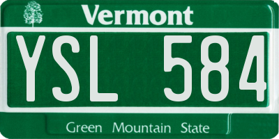 VT license plate YSL584
