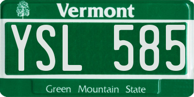 VT license plate YSL585