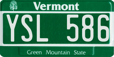 VT license plate YSL586