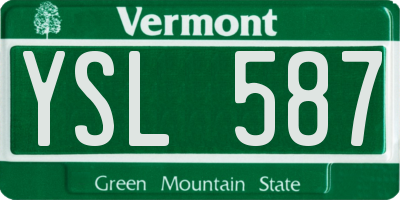 VT license plate YSL587