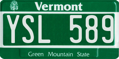 VT license plate YSL589