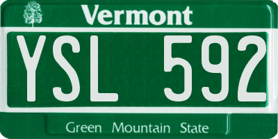 VT license plate YSL592