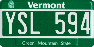 VT license plate YSL594