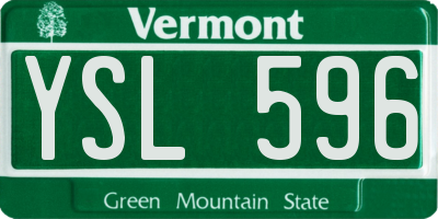 VT license plate YSL596