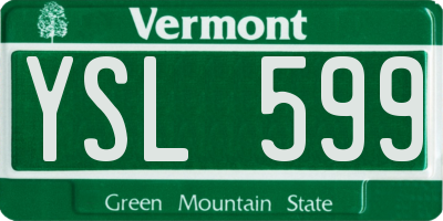 VT license plate YSL599