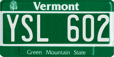 VT license plate YSL602