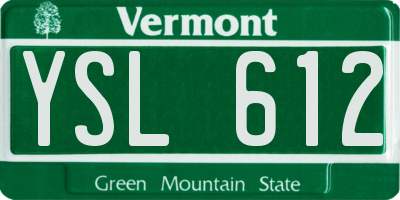 VT license plate YSL612