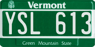 VT license plate YSL613
