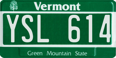 VT license plate YSL614
