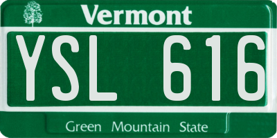 VT license plate YSL616