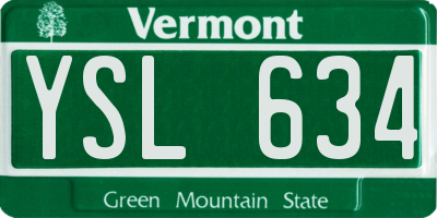 VT license plate YSL634