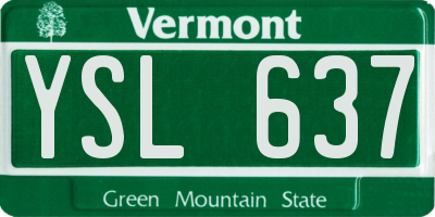 VT license plate YSL637