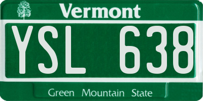 VT license plate YSL638