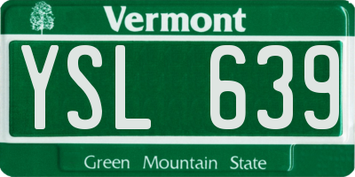 VT license plate YSL639