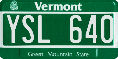 VT license plate YSL640
