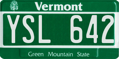VT license plate YSL642