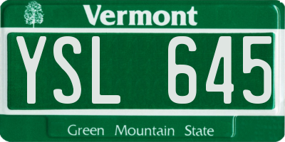 VT license plate YSL645