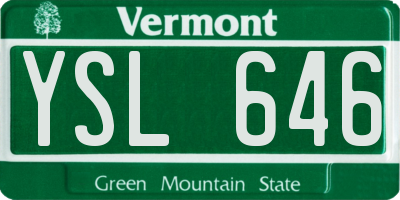 VT license plate YSL646