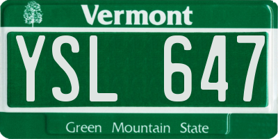 VT license plate YSL647