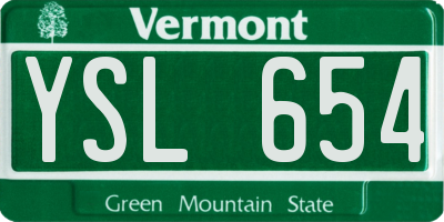 VT license plate YSL654