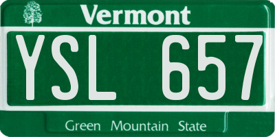 VT license plate YSL657