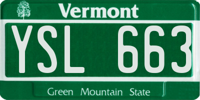 VT license plate YSL663