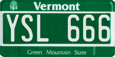 VT license plate YSL666