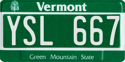 VT license plate YSL667