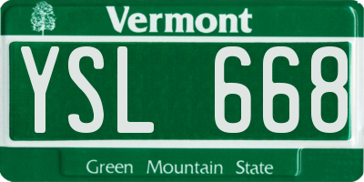 VT license plate YSL668