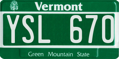 VT license plate YSL670