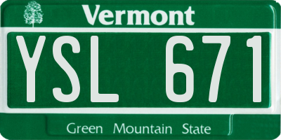 VT license plate YSL671