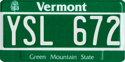 VT license plate YSL672