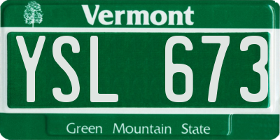 VT license plate YSL673